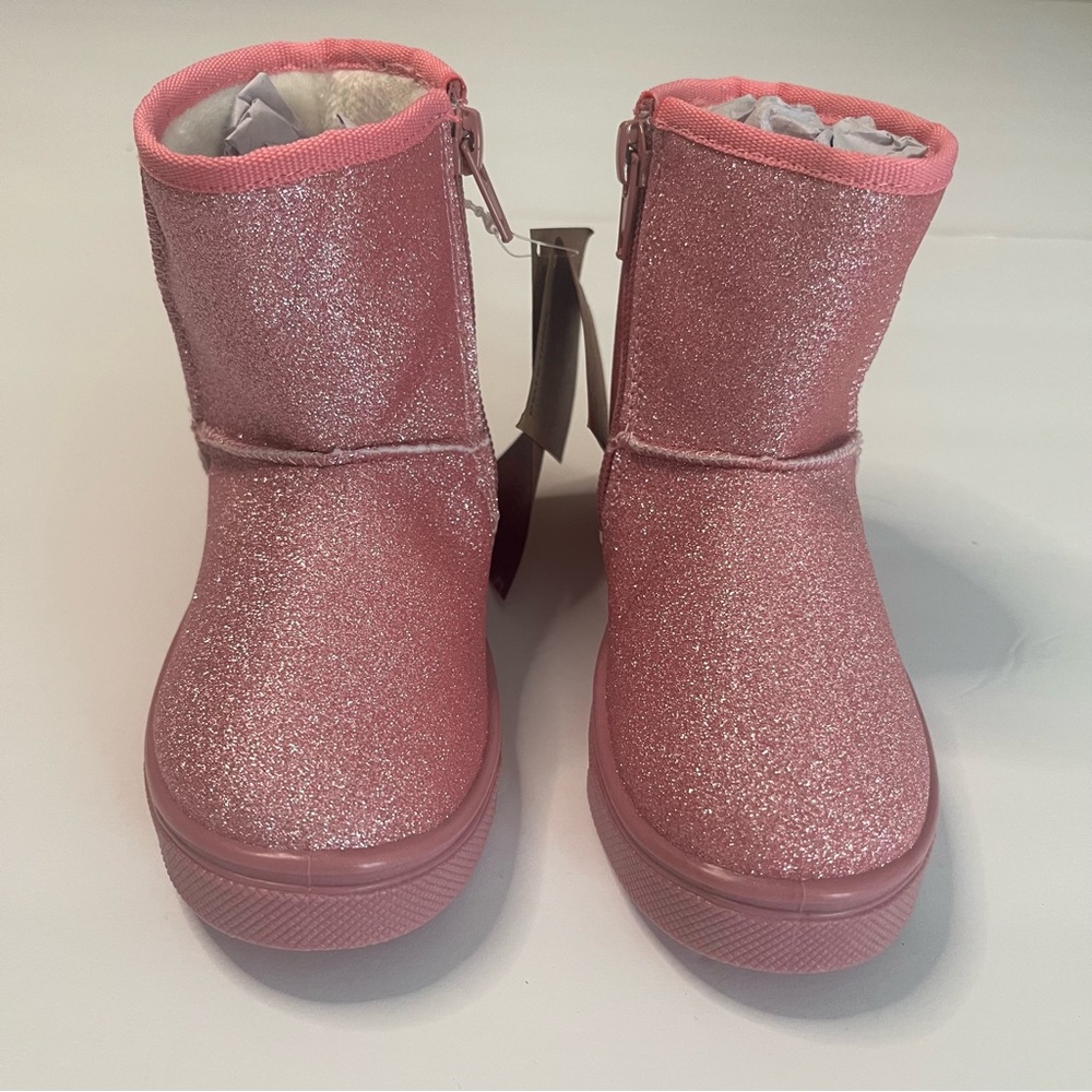 Oomphies Toddler Girls Pink Boots Glitter Size 8 New In Box